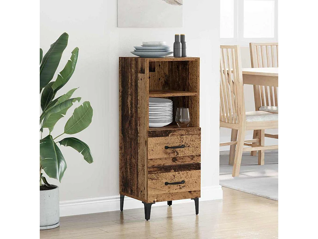 Buffet Bois ancien 34 x 34,5 x 90 cm Bois d'ingénierie