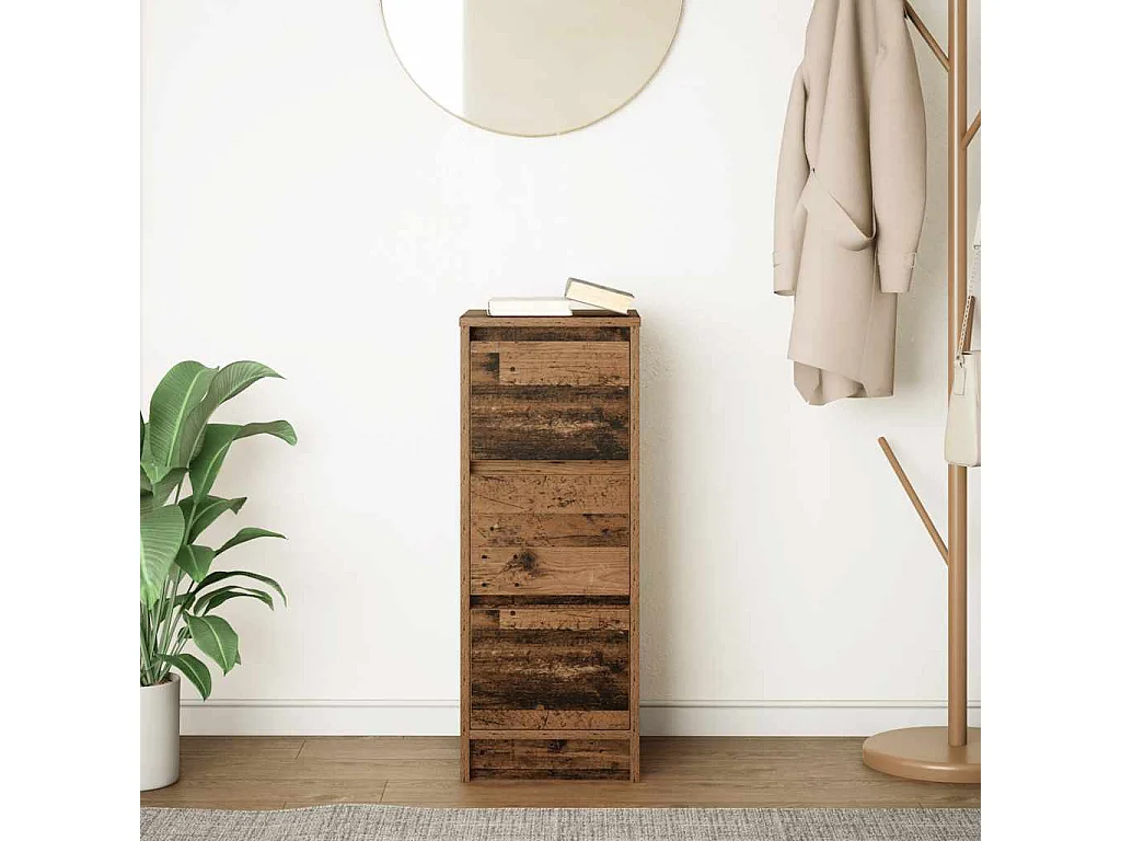 Buffet vieux bois 29,5x34x76 cm bois d'ingénierie