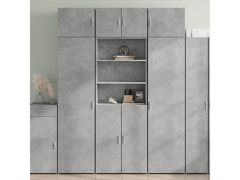 Aparador alto madera de ingeniería gris hormigón 70x42,5x185 cm