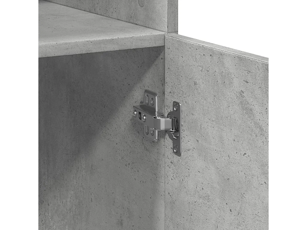 Buffet haut gris béton 70x42,5x185 cm bois d'ingénierie