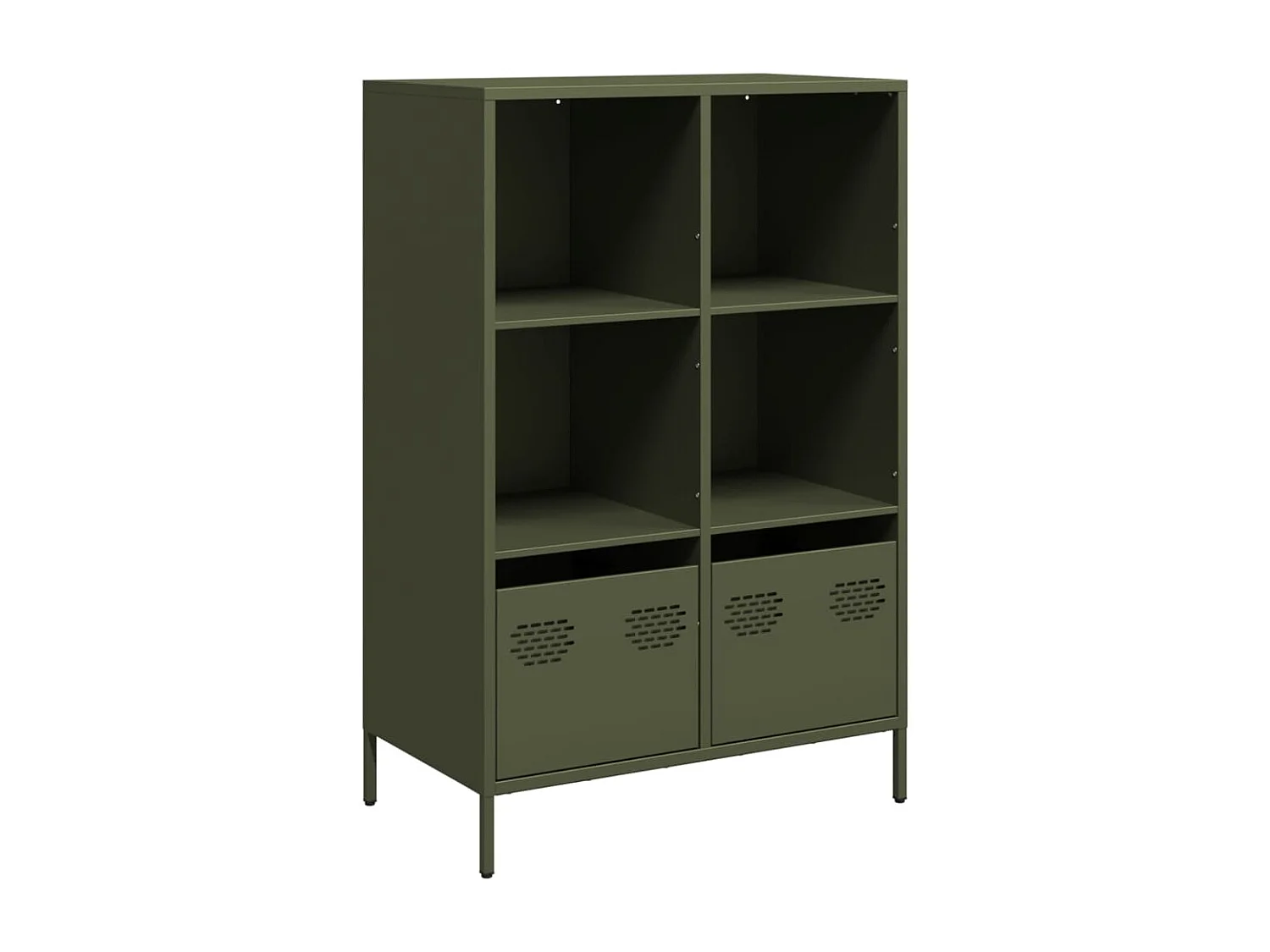 Buffet haut vert olive 68x39x103,5 cm acier