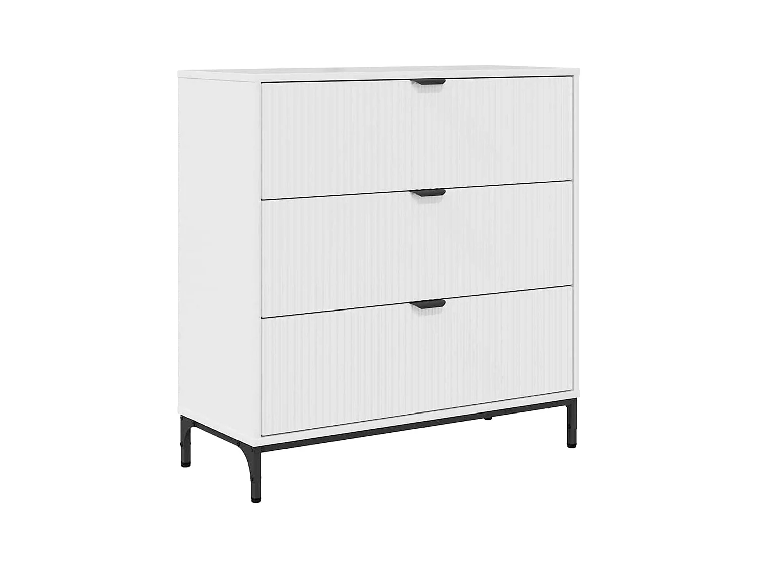 Buffet Blanc brillant 79,5 x 33 x 82 cm Bois d'ingénierie