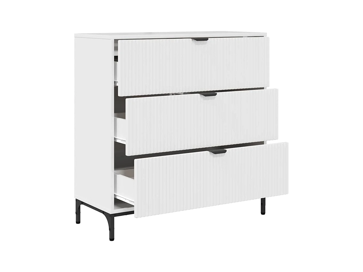 Buffet Blanc brillant 79,5 x 33 x 82 cm Bois d'ingénierie
