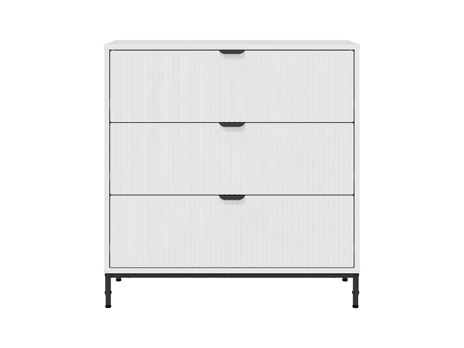 Buffet Blanc brillant 79,5 x 33 x 82 cm Bois d'ingénierie