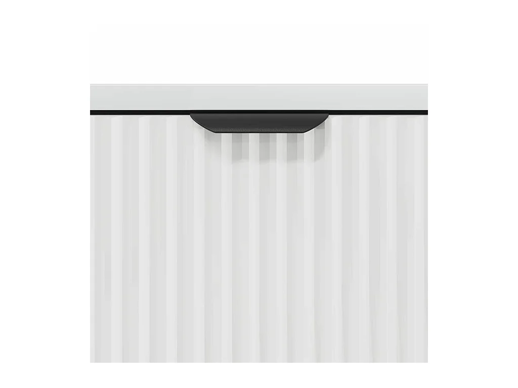 Buffet Blanc brillant 79,5 x 33 x 82 cm Bois d'ingénierie