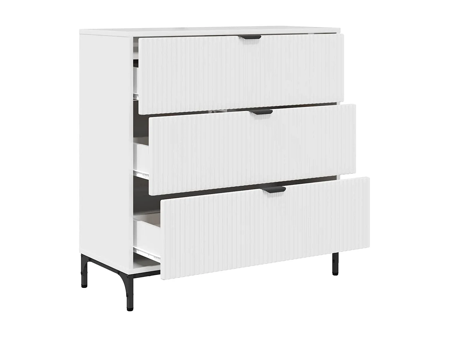 Buffet Branco brilhante 79.5 x 33 x 82 cm Madeira processada