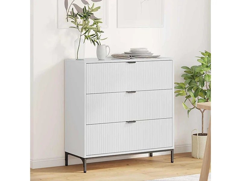 Buffet Branco brilhante 79.5 x 33 x 82 cm Madeira processada