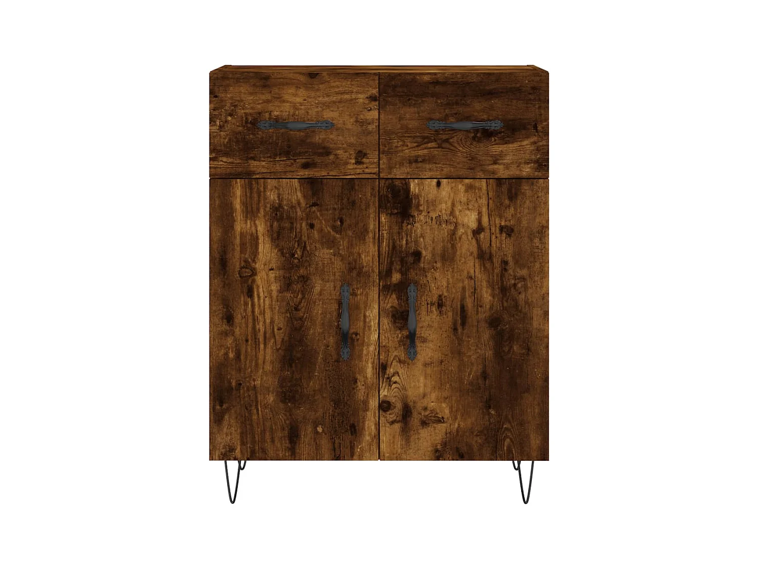 Buffet haut Chêne fumé 69,5x34x180 cm Bois d'ingénierie