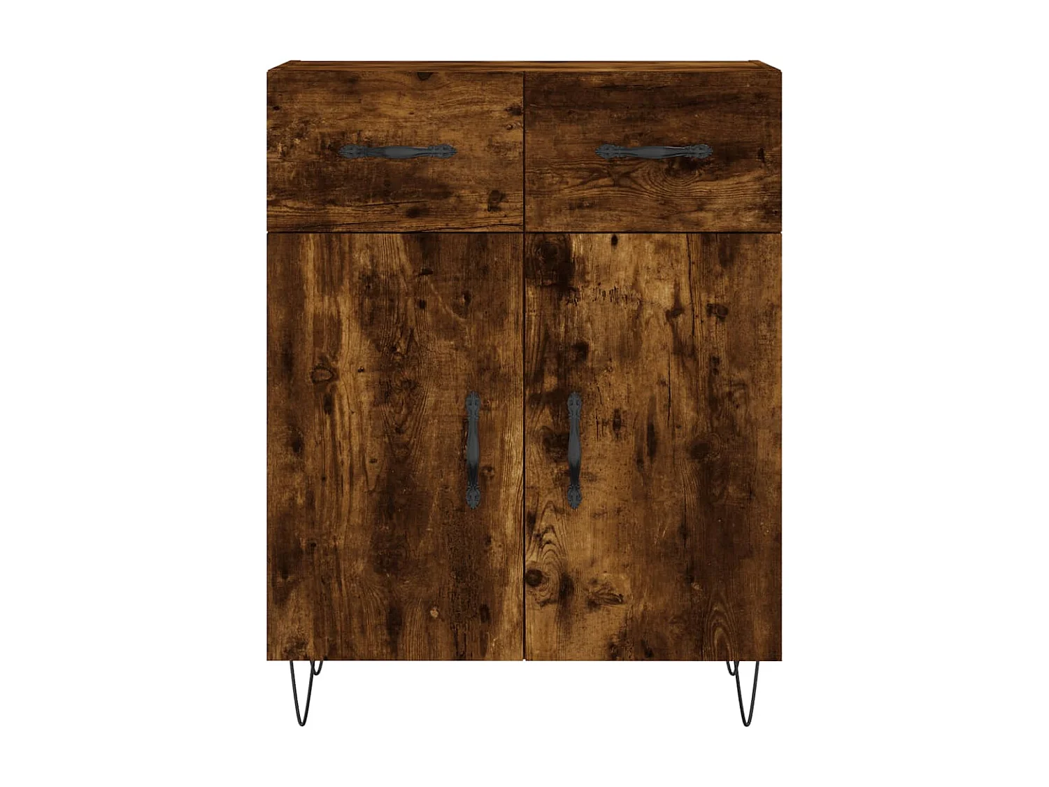 Buffet haut Chêne fumé 69,5x34x180 cm Bois d'ingénierie