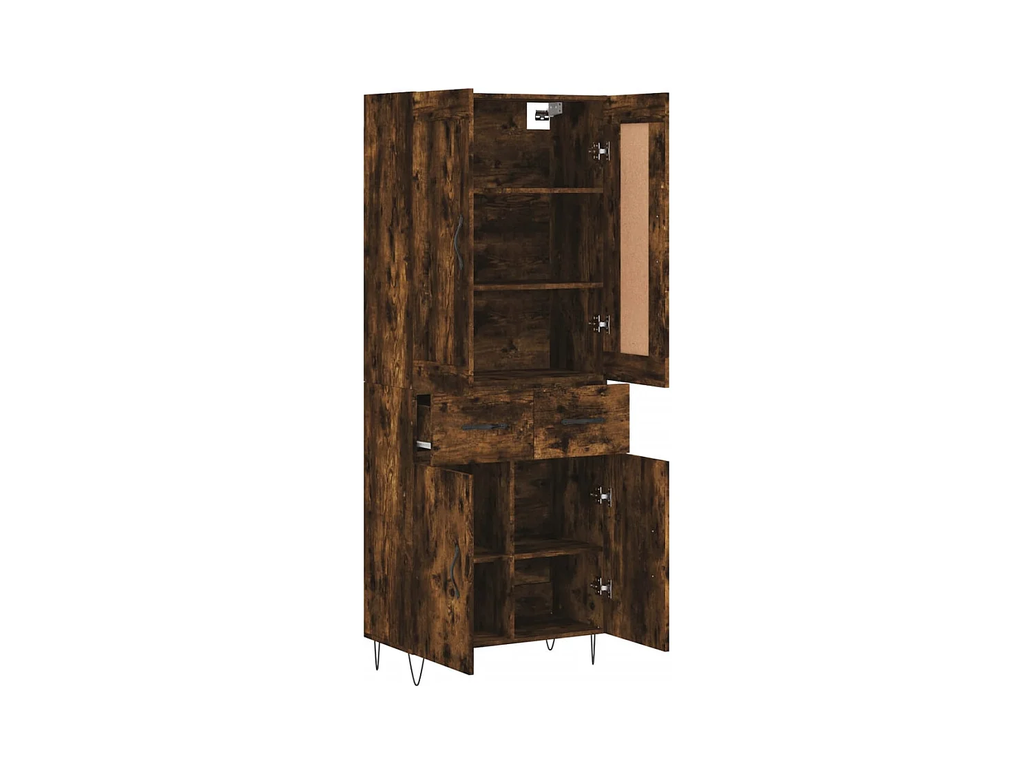 Aparador alto madera contrachapada roble ahumado 69,5x34x180 cm