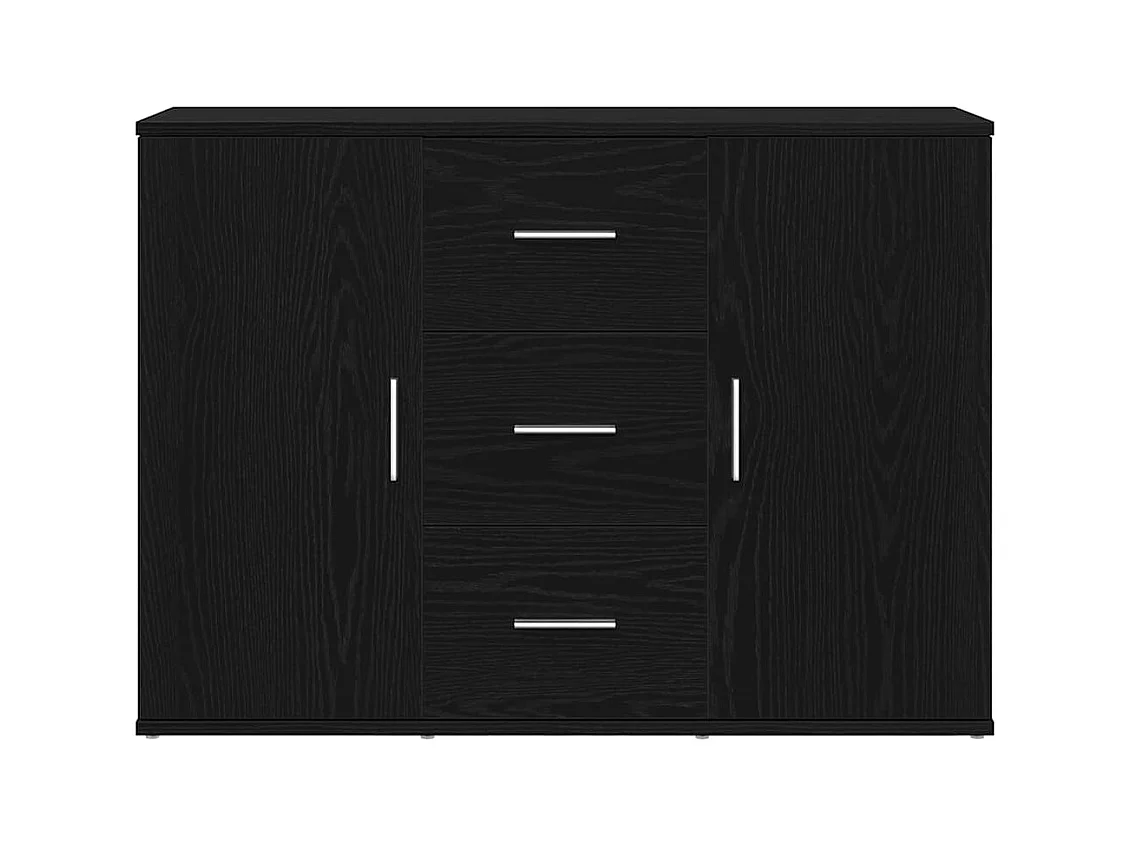 Buffet chêne noir 91x29,5x65 cm bois d'ingénierie
