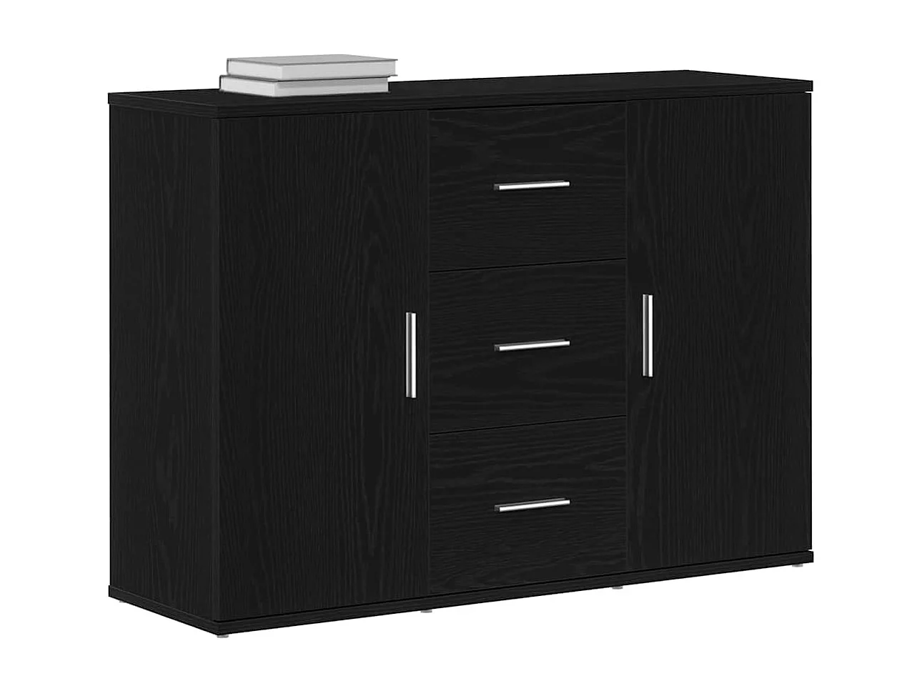 Buffet chêne noir 91x29,5x65 cm bois d'ingénierie