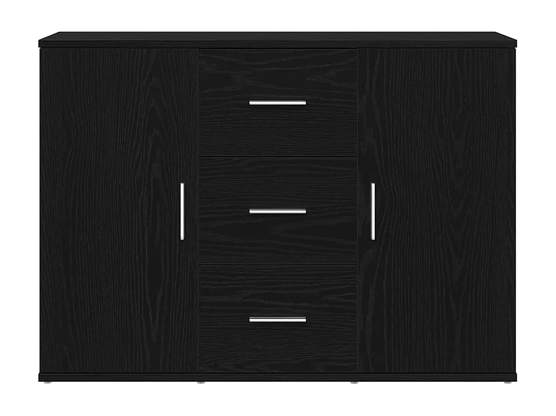 Buffet chêne noir 91x29,5x65 cm bois d'ingénierie