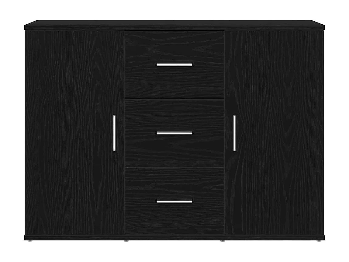 Buffet chêne noir 91x29,5x65 cm bois d'ingénierie
