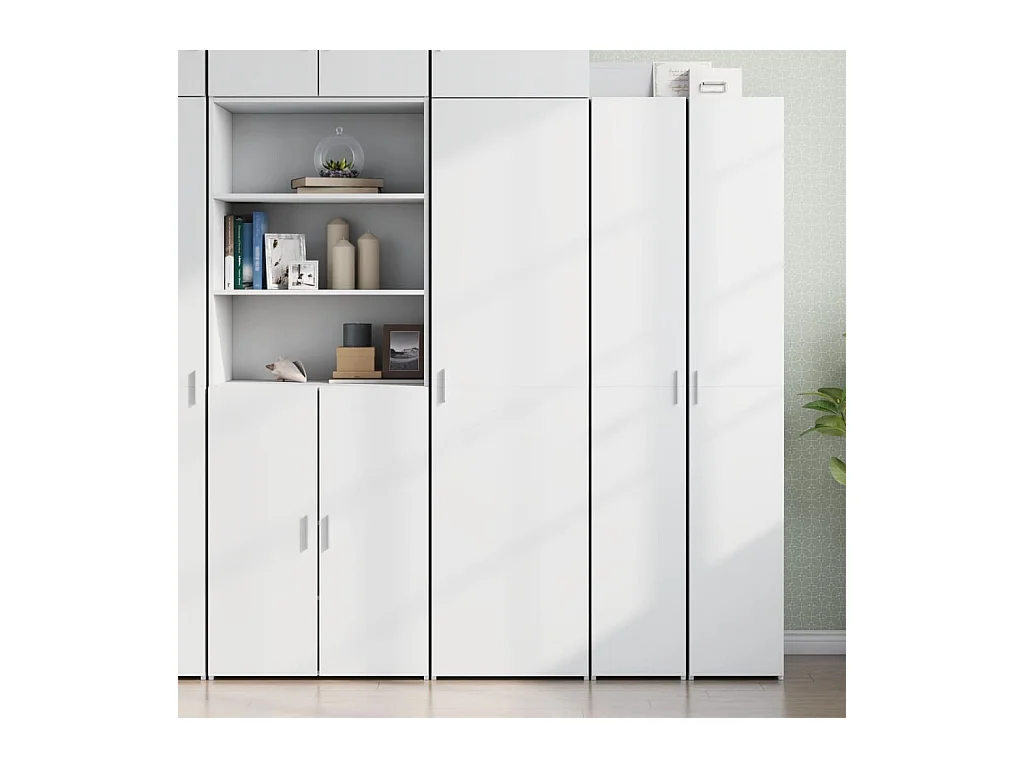 Buffet haut blanc 50x42,5x185 cm bois d'ingénierie