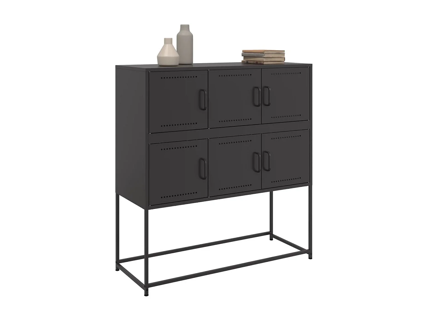 Buffet noir 100,5x39x107 cm acier