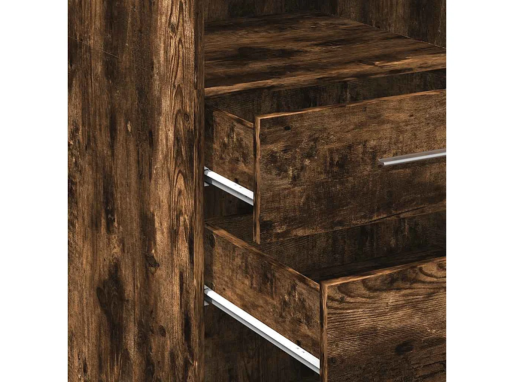 Buffet haut chêne fumé 50x42,5x124 cm bois d'ingénierie