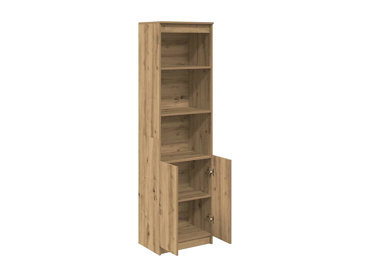 Buffet haut chêne artisanal 50x35x180 cm bois d'ingénierie