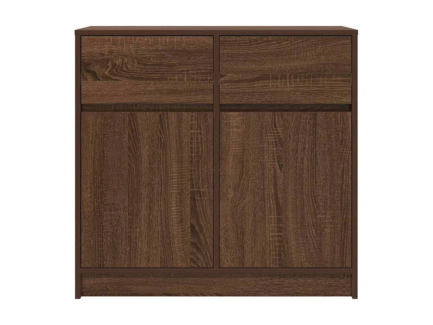 Buffet avec tiroir chêne brun 80x34x76 cm bois d'ingénierie