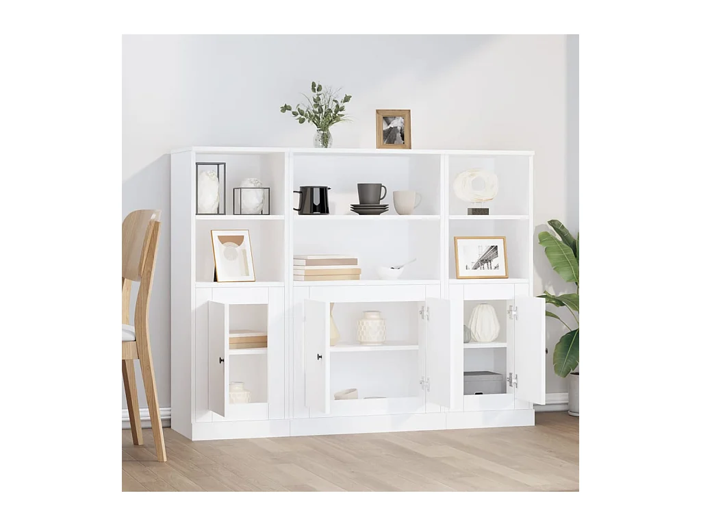 Buffets 3 pièces blanc bois d'ingénierie