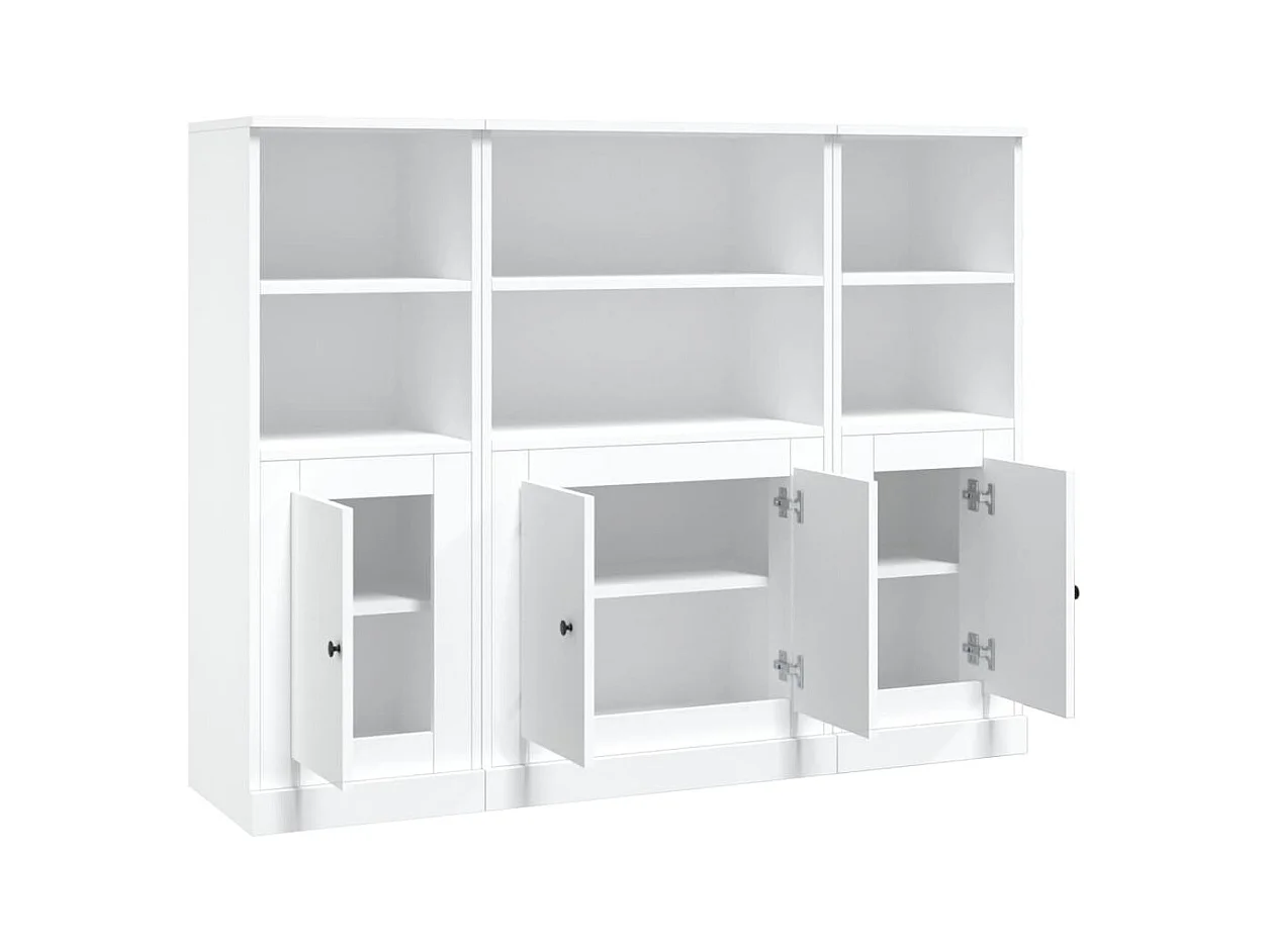 Buffets 3 pièces blanc bois d'ingénierie