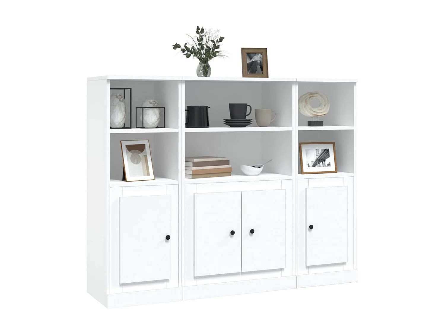 Buffets 3 pièces blanc bois d'ingénierie