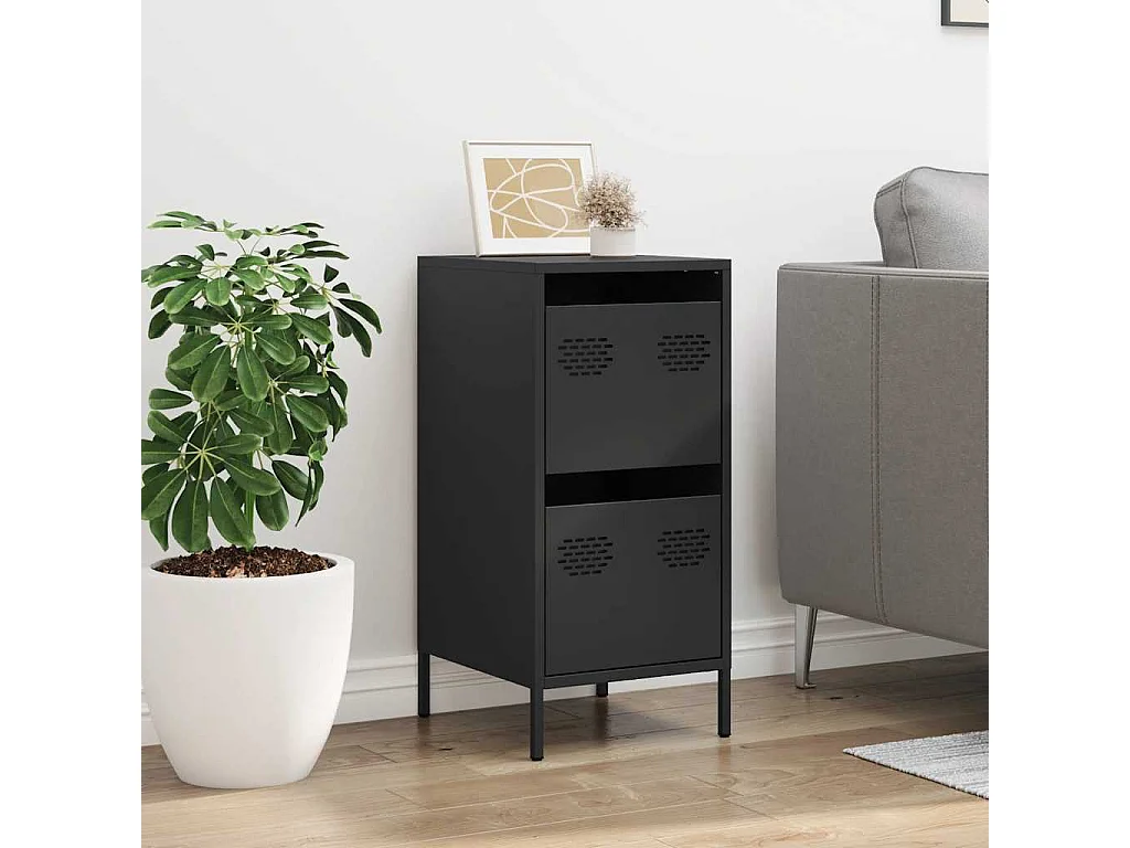 Buffet noir 35x39x73,5 cm acier laminé à froid