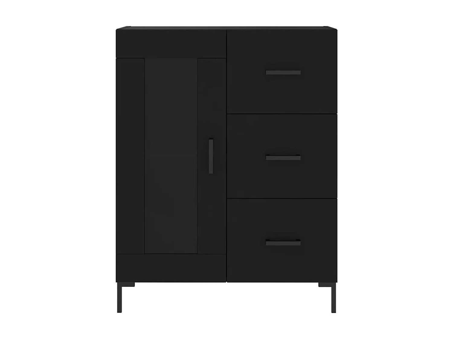 Buffet haut Noir 69,5x34x180 cm Bois d'ingénierie