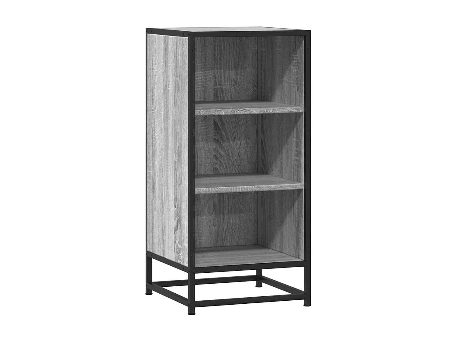 Aparador madera ingeniería y metal gris Sonoma 35,5x35x76 cm