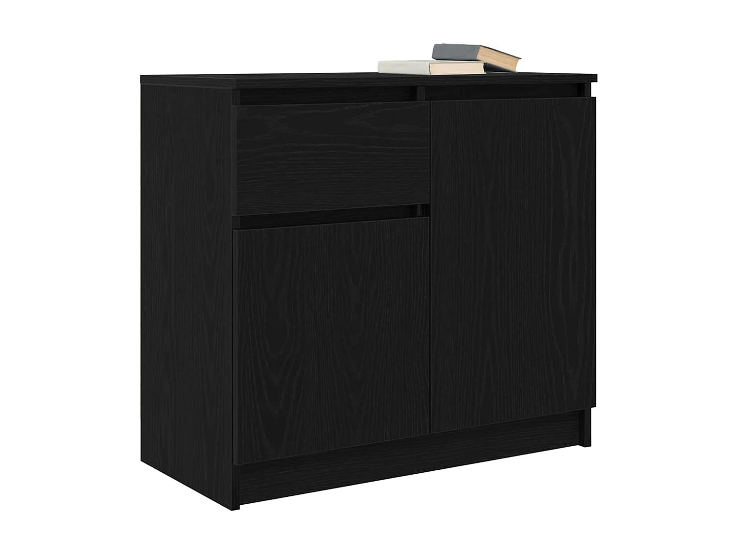Buffet avec tiroir chêne noir 71x35x65 cm bois d'ingénierie
