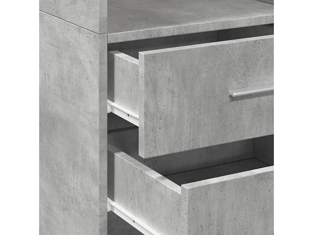 Buffet haut gris béton 40x42,5x185 cm bois d'ingénierie