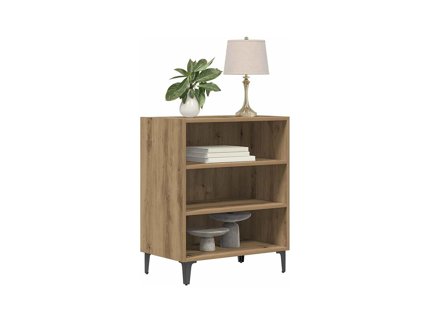 Buffet chêne artisanal 57x35x70 cm bois d'ingénierie