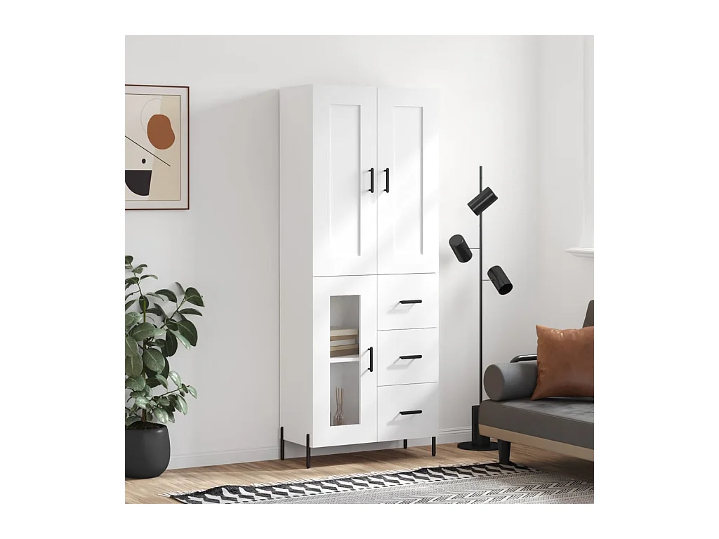 Armário alto 69,5x34x180 cm derivados de madeira branco