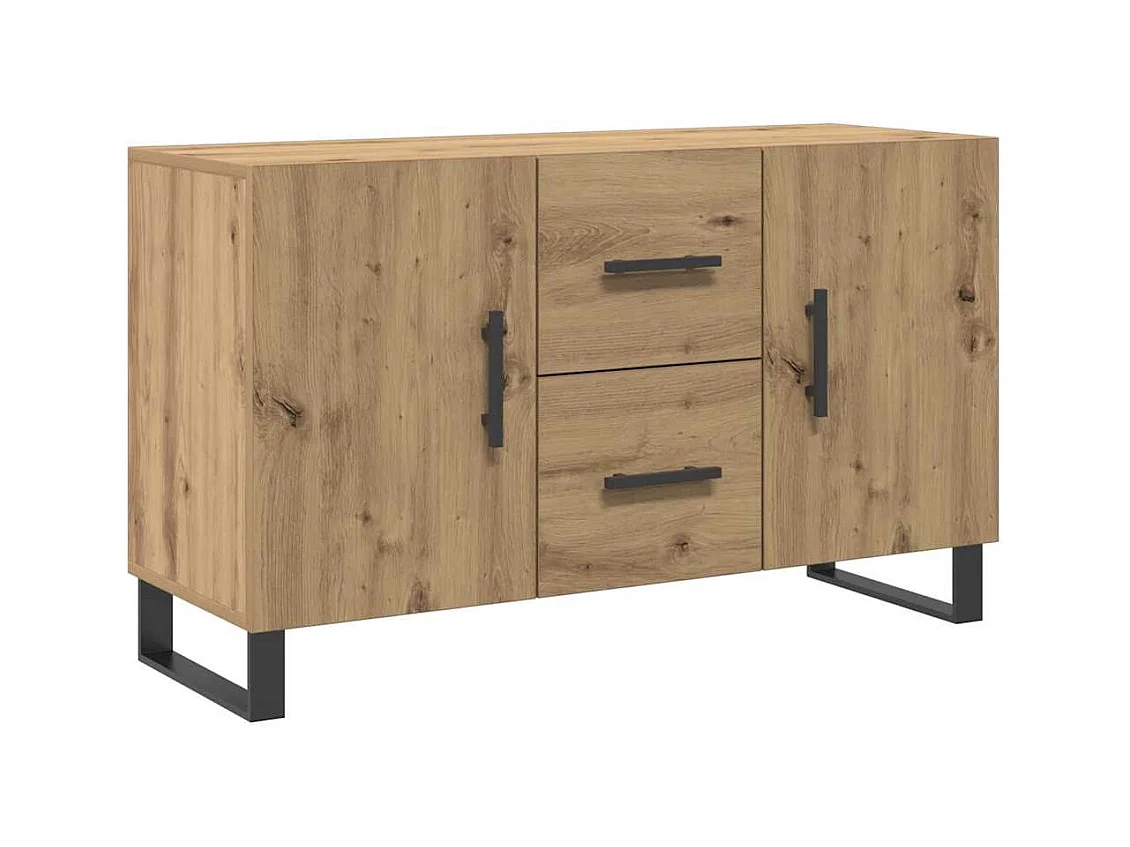 Buffet chêne artisanal 100x36x60 cm bois d'ingénierie