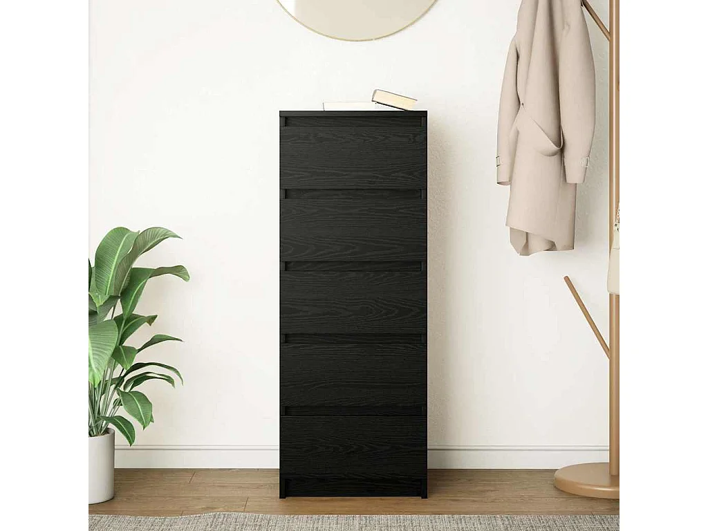 Buffet avec tiroirs chêne noir 37,5x35x99 cm bois d'ingénierie