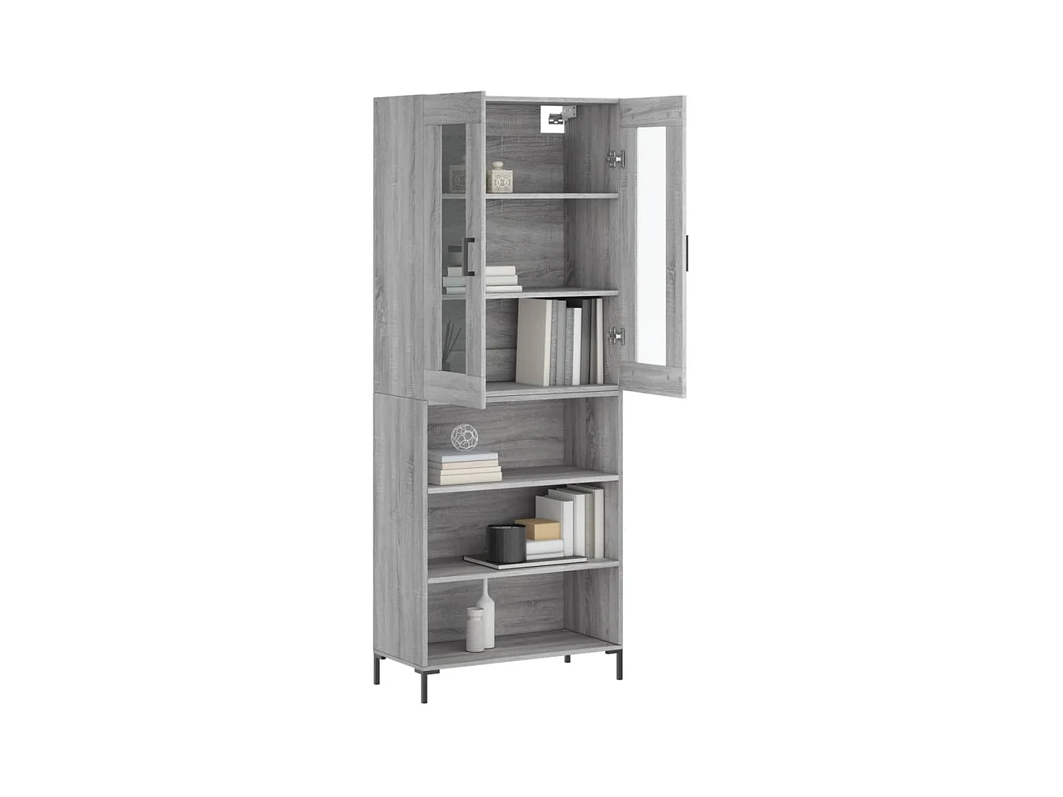 Buffet haut Sonoma gris 69,5x34x180 cm Bois d'ingénierie