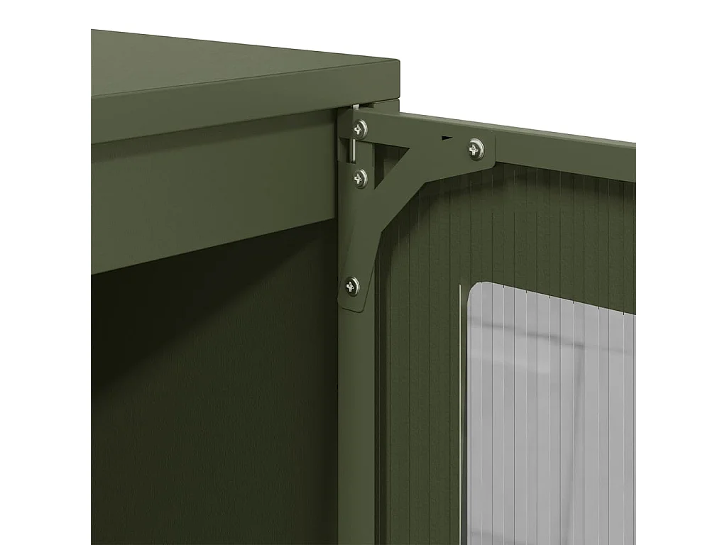 Buffet vert olive 100,5x39x107 cm acier laminé à froid