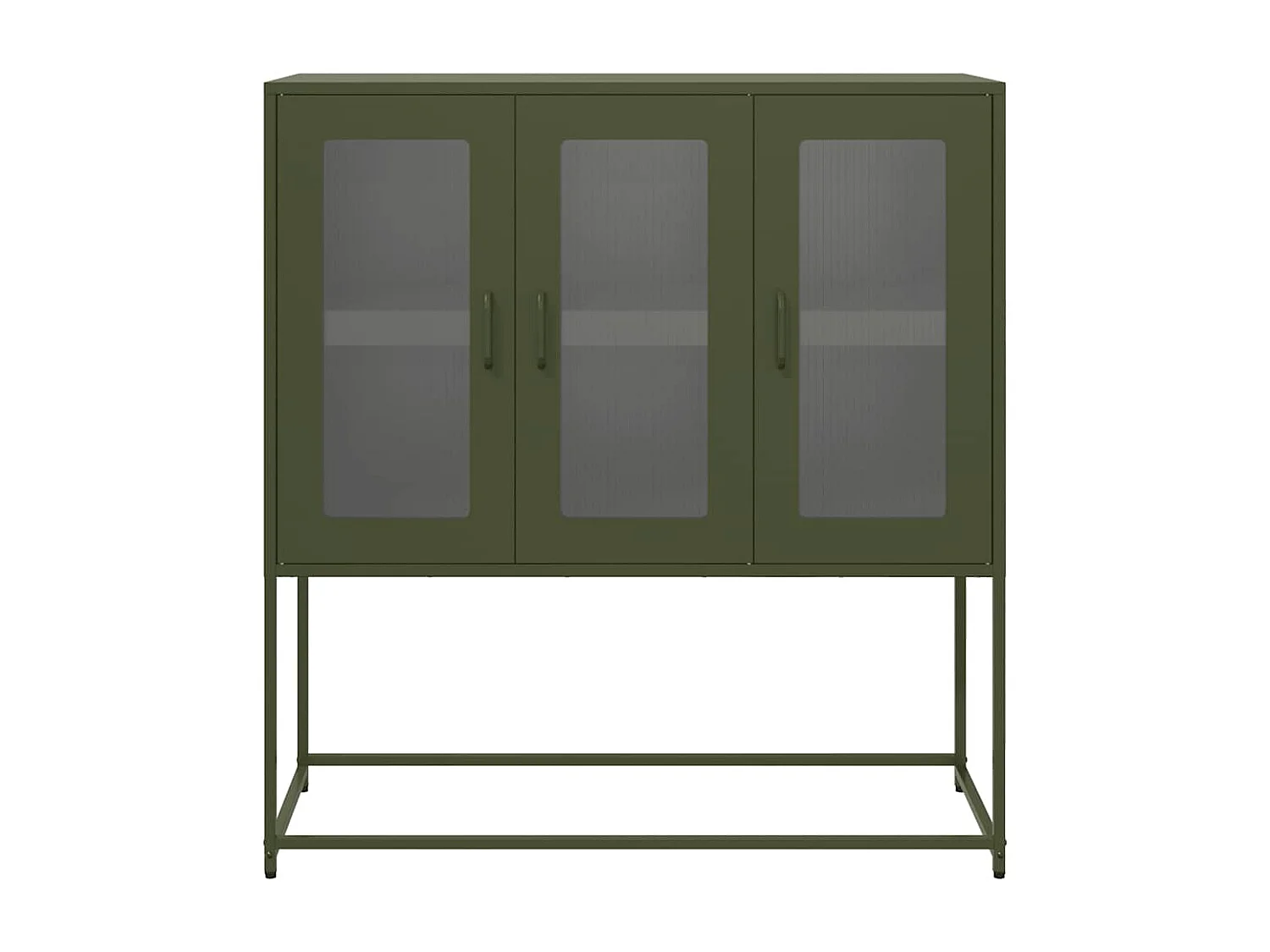 Buffet vert olive 100,5x39x107 cm acier laminé à froid