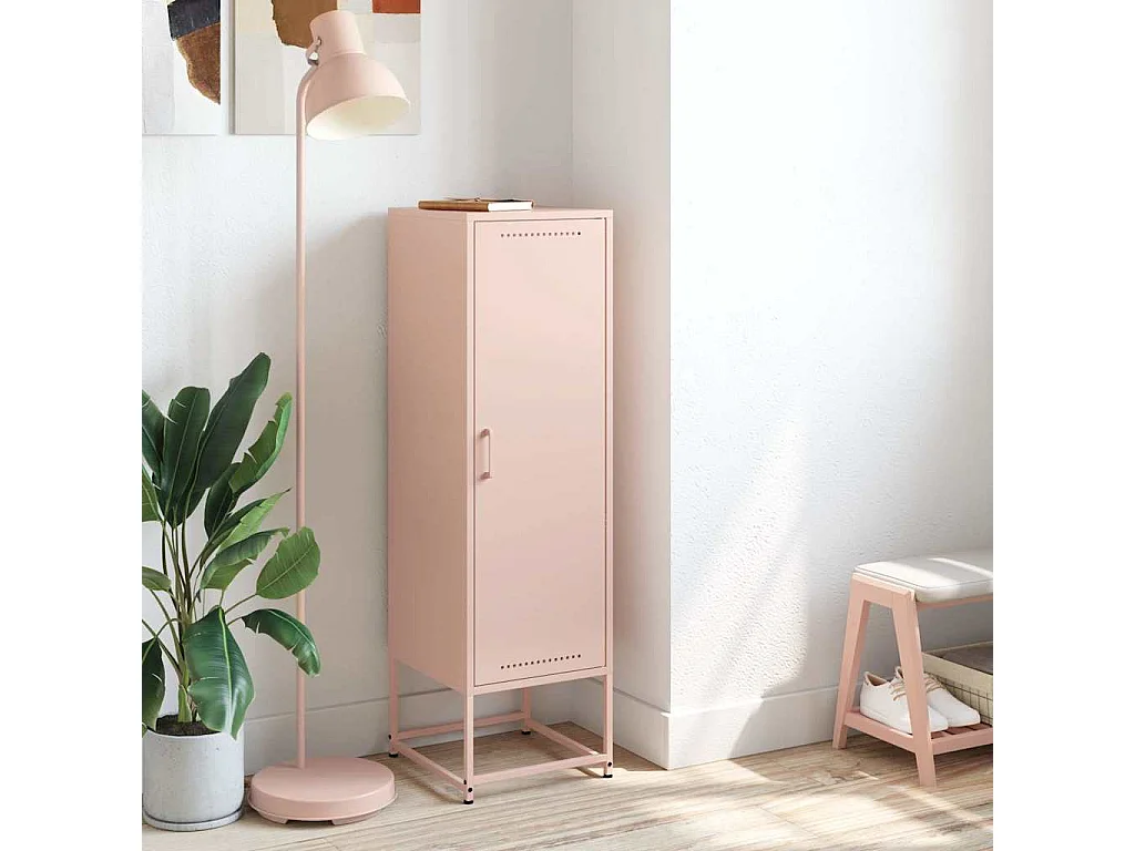 Buffet haut rose 36x39x123 cm acier