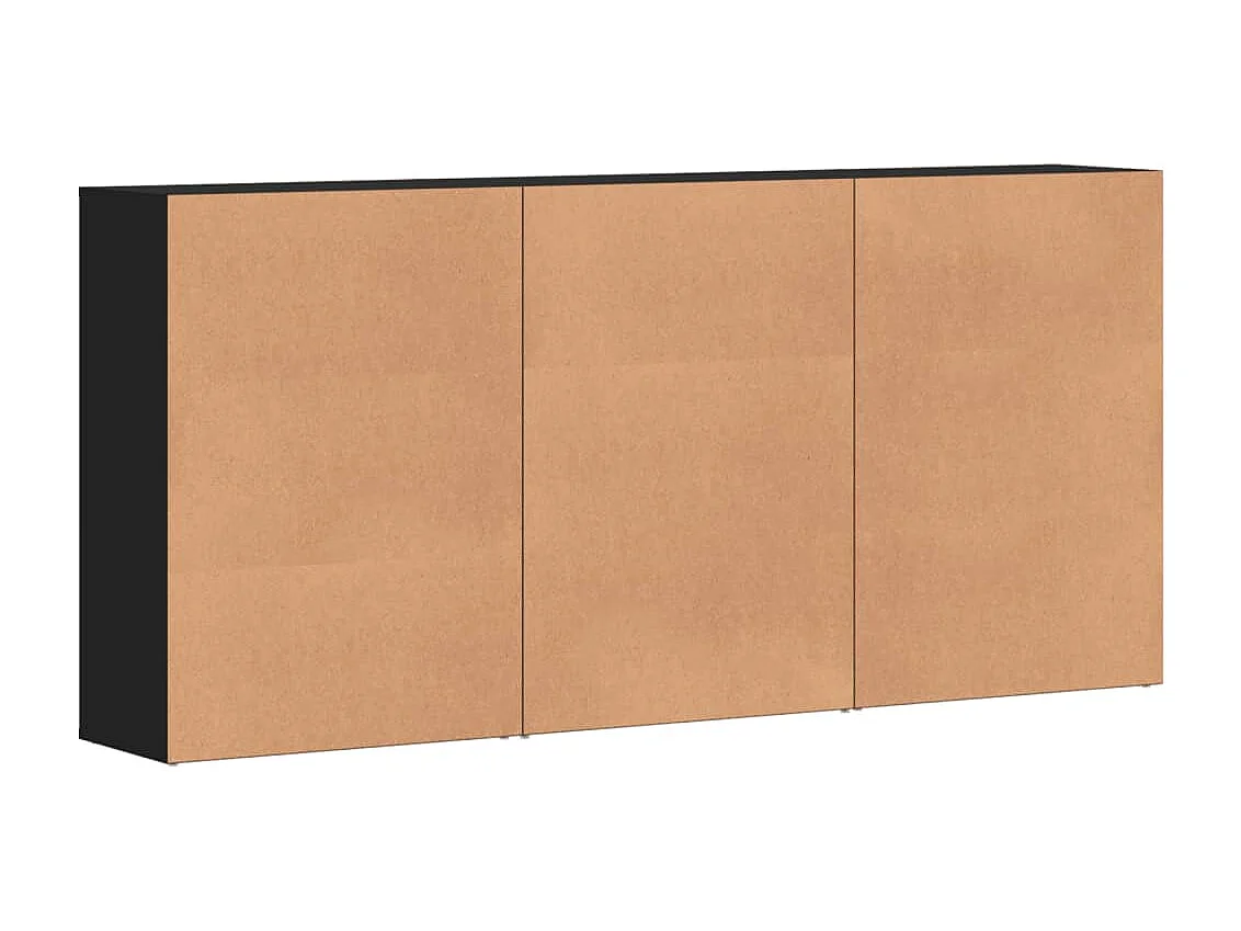 Buffets 3 pièces noir 60x31x84 cm bois d'ingénierie