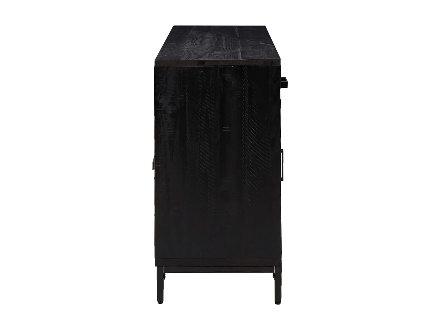 Buffet Noir 110x35x70 cm Bois de pin massif