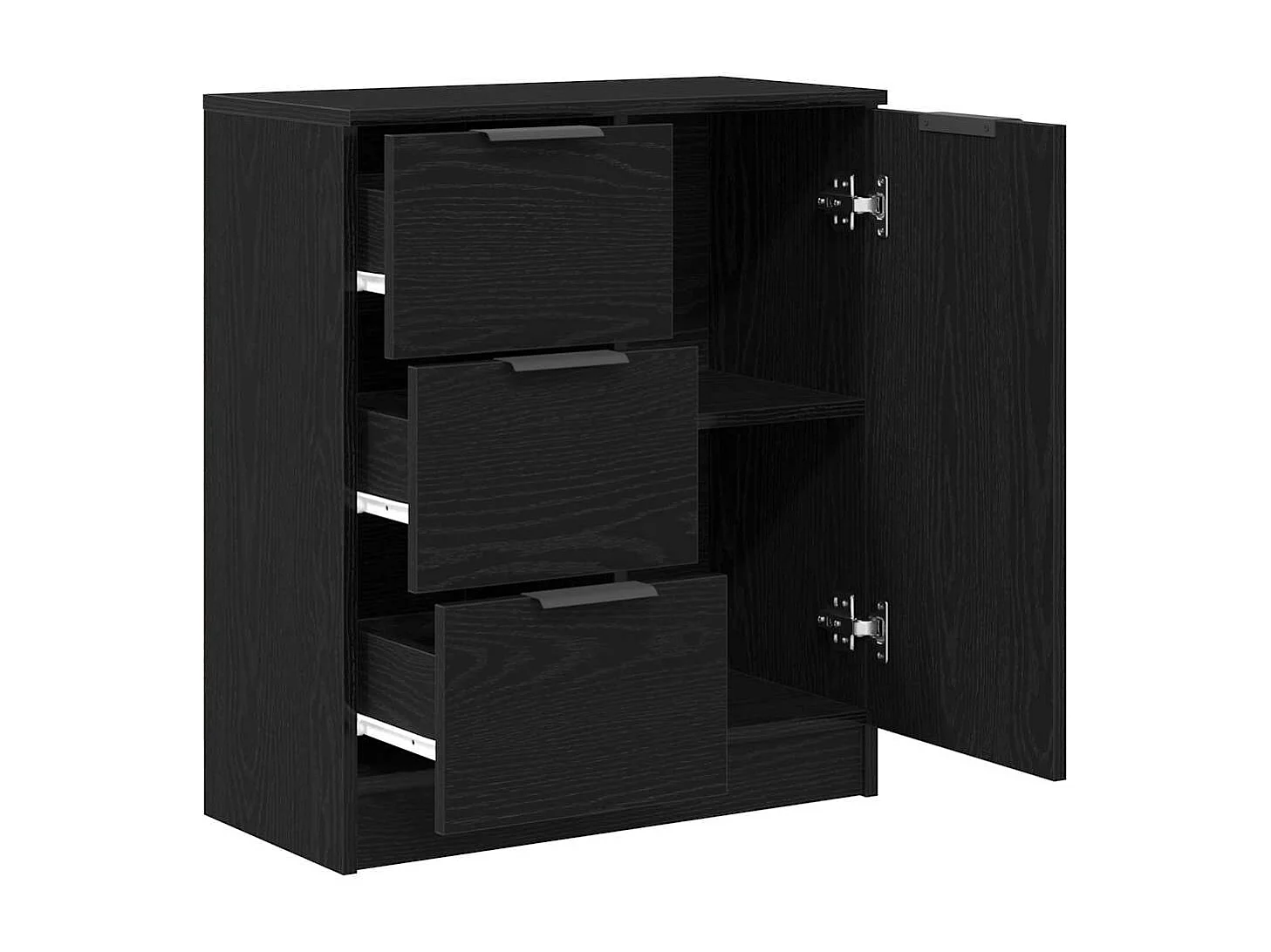 Buffet avec tiroir Noir 60 x 30 x 70 cm Bois d'ingénierie