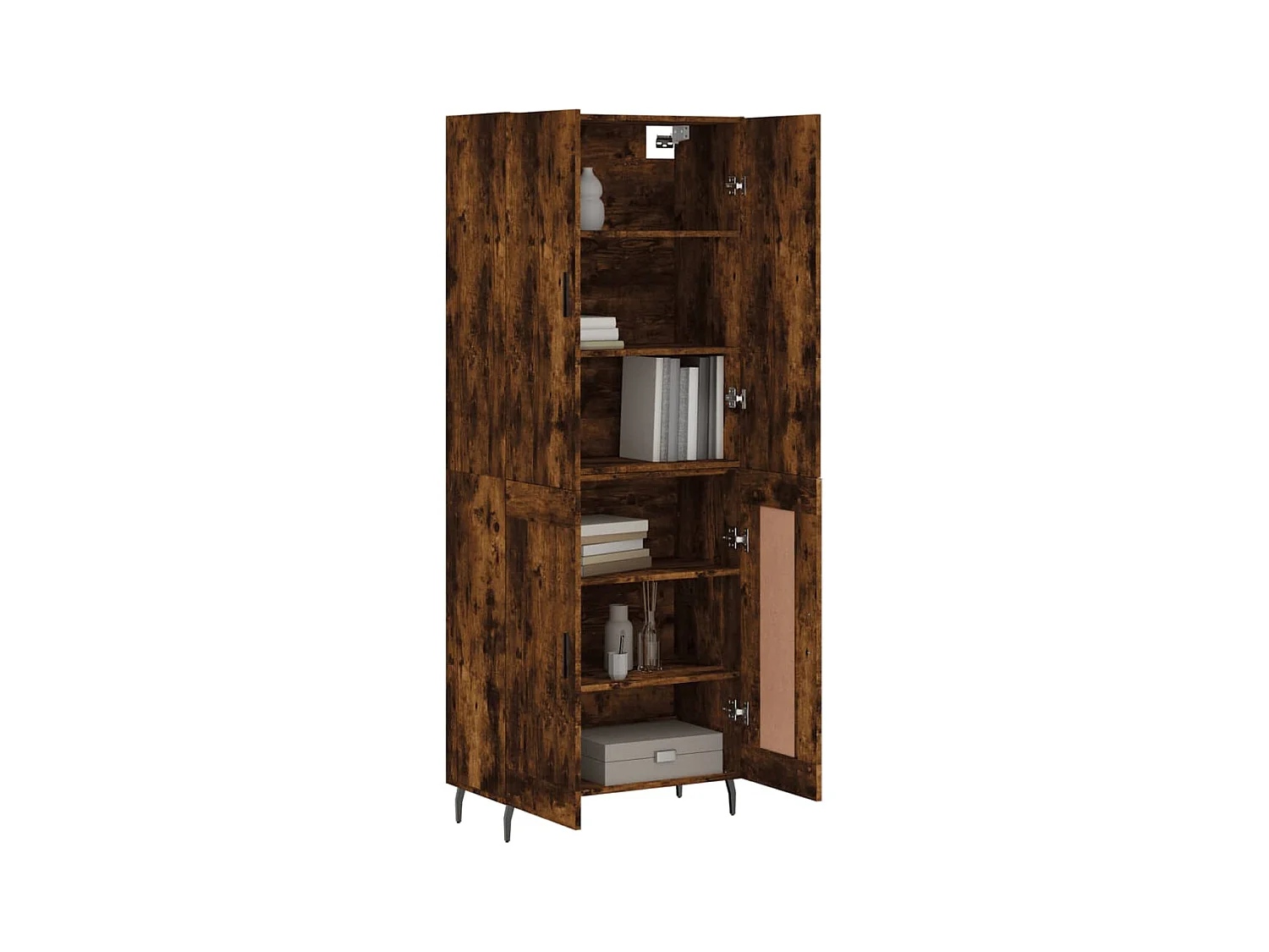 Armário alto 69,5x34x180 cm madeira processada carvalho fumado