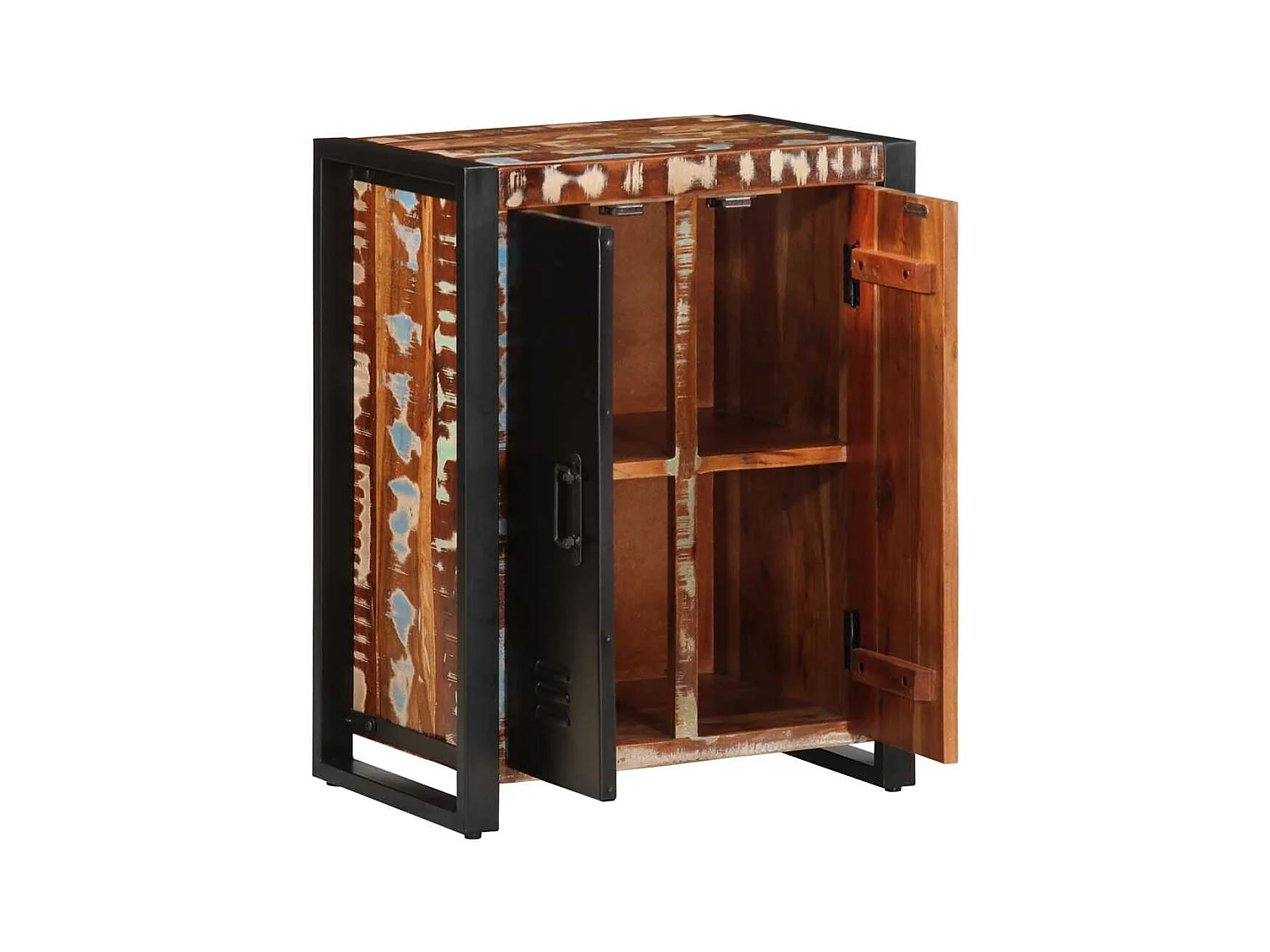 Buffet multicolore 55x35x70 cm bois massif récupération