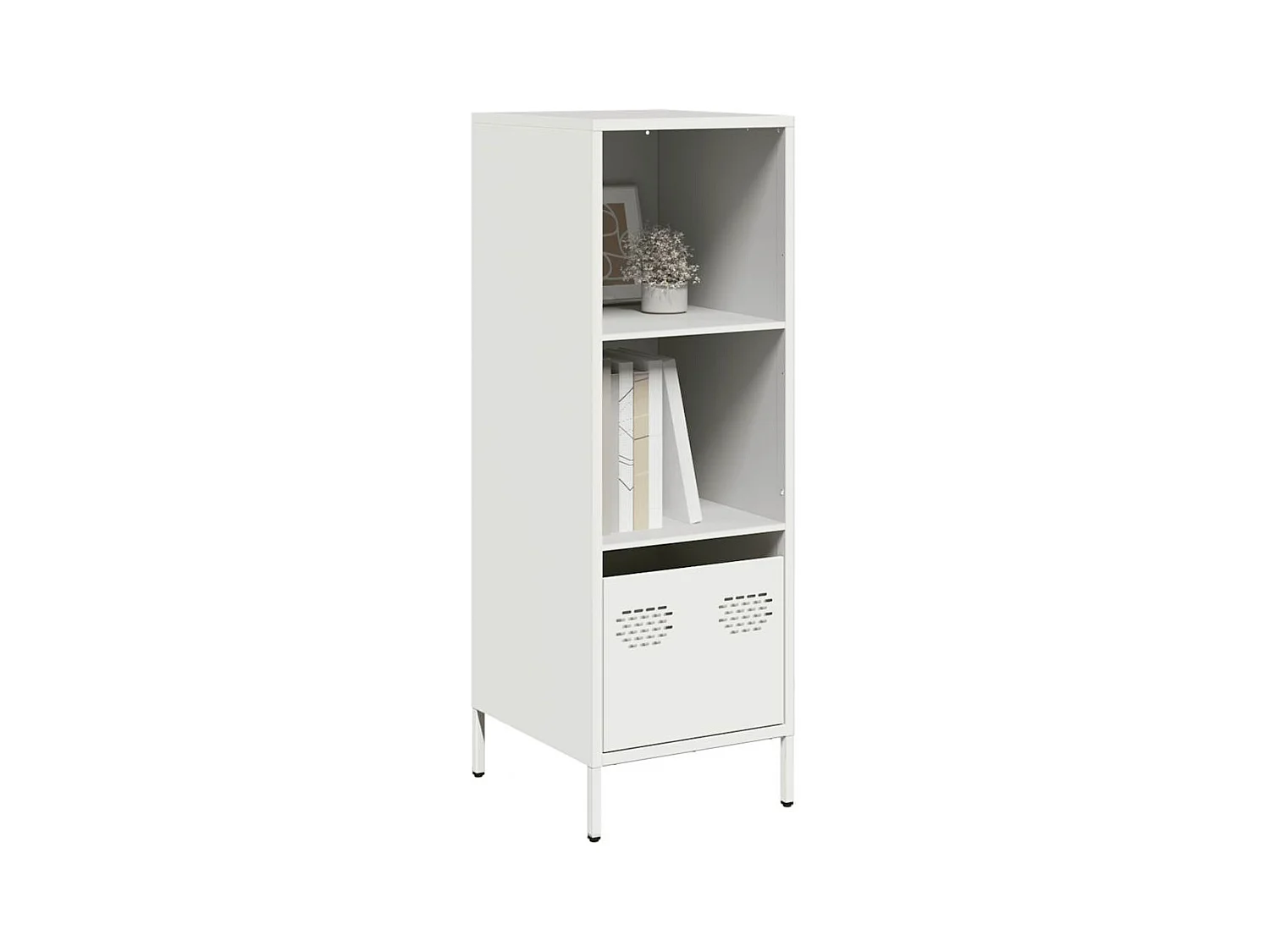 Aparador de acero blanco 35x39x103,5 cm