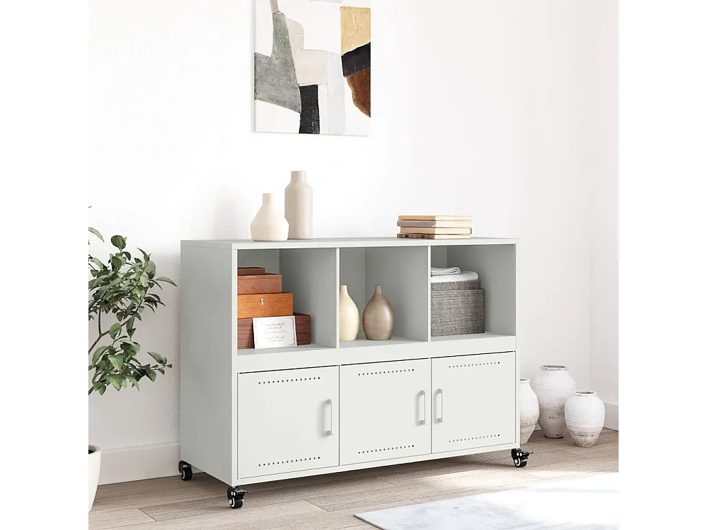 Buffet blanc 100,5x39x72 cm acier