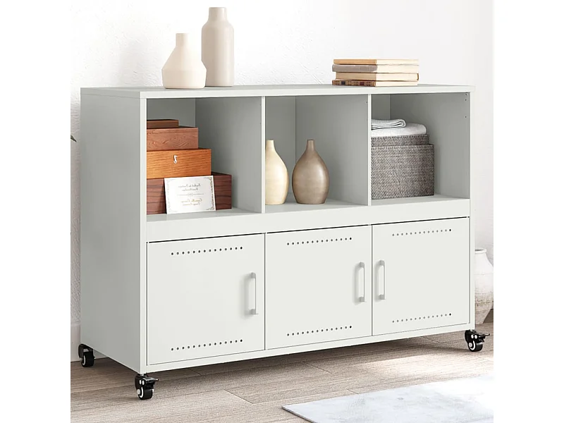 Buffet blanc 100,5x39x72 cm acier