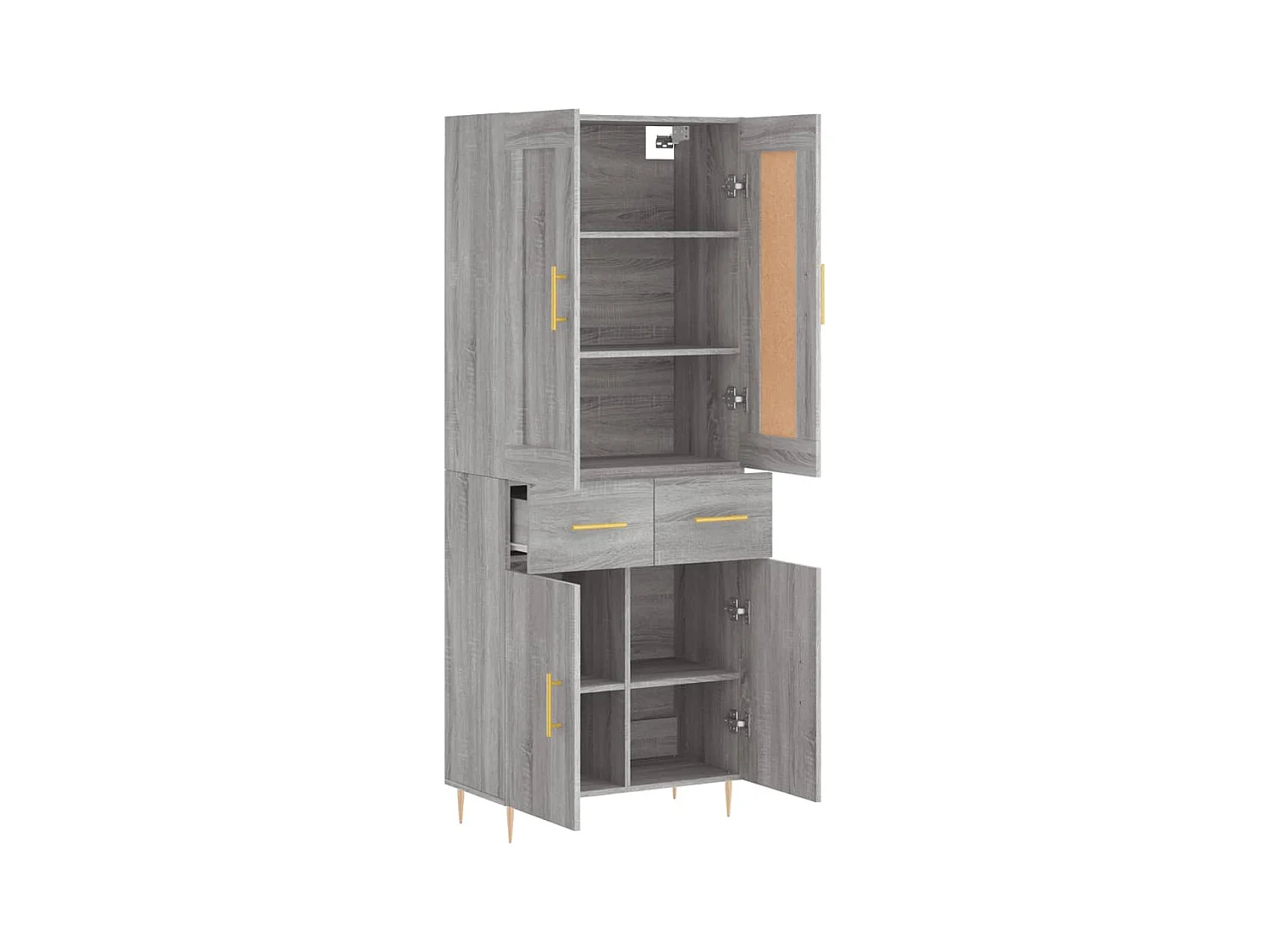 Buffet haut Sonoma gris 69,5x34x180 cm Bois d'ingénierie