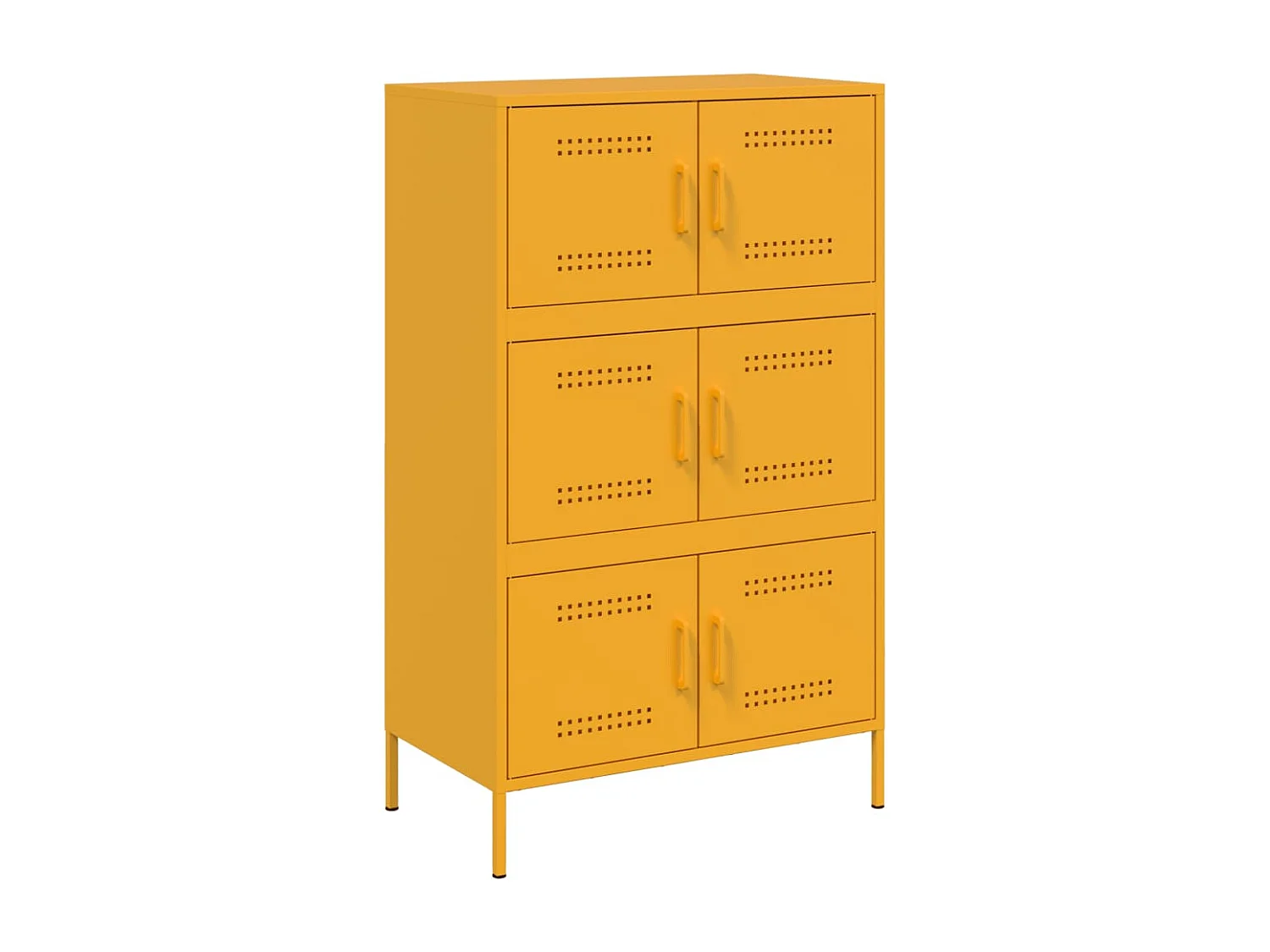 Buffet haut jaune moutarde 68x39x113 cm acier