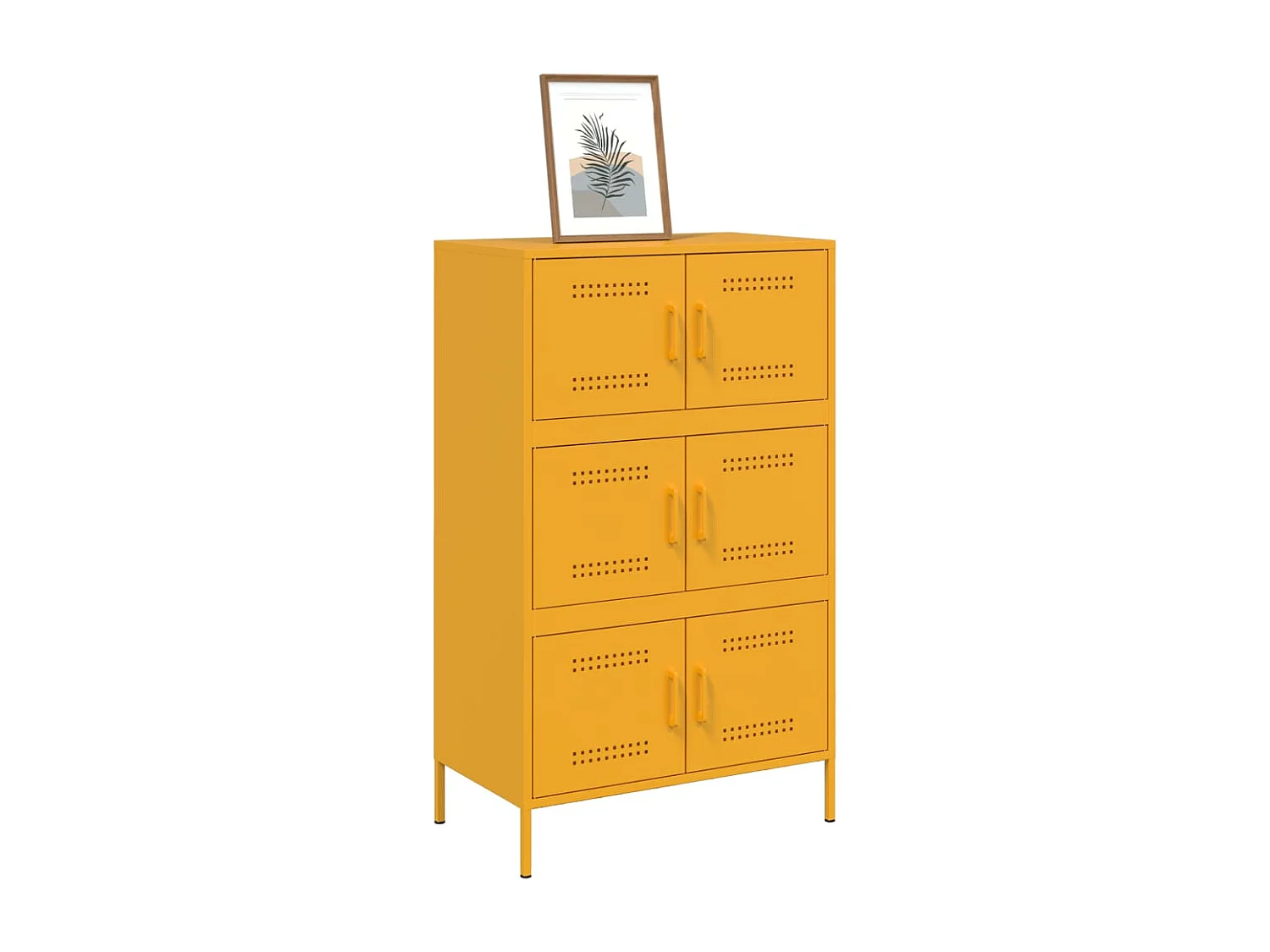 Buffet haut jaune moutarde 68x39x113 cm acier